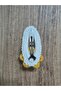 2-Piece Oval Metal Snap Buckle with Hand Knitted Fluffy Daisy Buckle - 5