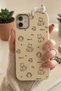 iPhone 12 / 12 Pro Happy Cat Patterned Silicone Phone Case with 3D Sleeping Cat Figure - 5