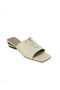 Women's Daily Buckled Slipper Genuine Beige Floetter Leather - 3