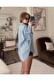 Brown Striped Blue Shirt - 2