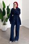 Epaulettes Buttons on the Sleeves Bottom Top Denim Set - 4
