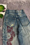 Vintage Tribal Printed Grunge Baggy Unisex Pants with Grinding Detail - 3