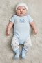 Toddlers Boy 10 Pieces Graphic Print Bodysuit Set, Light Blue