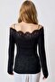 Black Madonna Collar Lace Detailed Knitted Blouse Alc-X15431 - 4