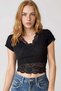 Black V-Neck Lace Detailed Crop Blouse Alc-X15433 - 2
