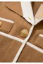 Women's Gold Buttoned Line and Pocket Detail Collar Cardigan Trousers Knitwear Suit - 6