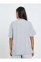 Grey Oversized T-Shirt with Lace Number Detail - 5