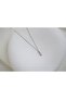 Mkol030 Minimal Necklace with Drop Stones Silver