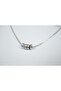 Mkol025 Five Ring Detail Minimal Necklace Silver - 2