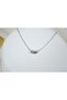 Mkol025 Five Ring Detail Minimal Necklace Silver