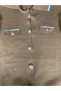 Women's Gold Buttoned Line and Pocket Detail Collar Cardigan Trousers Knitwear Suit - 8