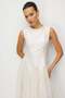 Tulle Maxi Dress with Pearl Collar and Skirt - 4