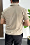 Men's Stripe Patterned Polo Neck Mink Edw458 - 3
