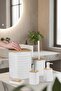 Luna White Bamboo Detailed 7Lt 5-Piece Bathroom Set - 3