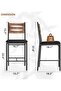 Counter Height Bar Stools Set of 2, Thick Cushioned PU Faux Leather Upholstered Stools - 2
