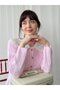 Spring Perforated Cardigan for Women in Pink - 3