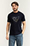 Jersey Men's Slim Fit Crew Neck T-Shirt Navy Blue