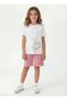Round Neck T-Shirt with Colorful Capri Print Detail Summer Girls' Top and Bottom Set - 4