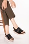Genuine Leather Comfort Sole Comfortable Daily Sandals Imk.2203 Black - 7