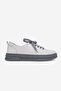 Women's Gray Genuine Natural Leather Size 36-41 Lace-Up Sneaker Shoes - 6
