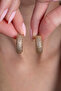 Women's Zircon Stone Sparkling Thick Hoop Earrings / Gold Plated - 4