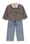 Girl's Cardigan and Shirt Set for Ages 2-5 - Brown