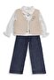 Girl's Vest Set Shirt Set for Ages 2-5 - Beige