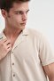 Men's Short Sleeve Shirt 20000 Beige - 4