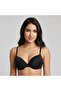 Women's Stone Printed Non-Padded Black Color Bra with Attached Straps Bb2346 - 3