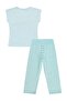 Mermaid Printed 2-5 Years Old Pajama Set - Green - 3