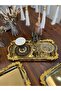 2 Pieces Baton Japanese Rose Gold Presentation Tray & Coffee & Cake/ Pastry Serving Tray 32cm - 6