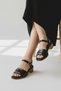Rachel Genuine Leather Low Heeled Women's Black Sandals Shoes - 7