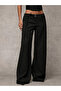 Black Wide Leg Trousers with Tie Waist - 3
