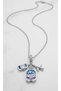 Meyra 316L Steel Women's Necklace - Lipstick Shoes Shopping Themed Silver Color Charm Necklace Tarnish Resistant Gift - 3