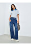 Women Dark Blue Wide Leg Jeans