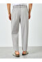 Men Grey Slant Pocket Pleated Straight Leg Pants - 5