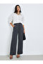 Grey Wide Leg Pleated Pants