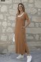 Women's Viscose Dress with Slit Detail and Crew Neckline, Athlete-Look Style - 2