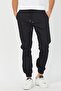Men's Black Elastic Waistband Pants Jogger Pants