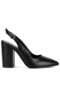 Women's Block Heel Pointed Toe Sandals in Black - 2
