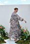 Women's Chiffon Ruched Dress Shimmering Floral Pattern Smoked - 2