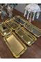 6 Pieces Baton Japanese Rose Gold Presentation Tray & Coffee & Cake/ Pastry Serving Tray 32cm - 8