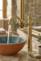 Vintage Bowl Sink Faucet - Retro Bathroom Faucet - Matte Gold Color - 2