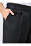 Men Black Slant Pocket Pleated Straight Leg Pants - 3