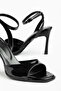 Lesley Cross Strap Black Patent Leather Single Strap Women's Shoes - 3