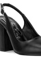 Women's Block Heel Pointed Toe Sandals in Black - 3