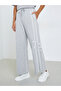 Grey Lace Detail Wide Leg Joggers - 3