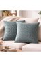 Emerald Green Velvet Jacquard Cushion Cover 40X40 Set of Invisible Zipper of 2