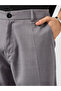 Men Charcoal Gray Slant Pocket Straight Leg Pants - 3