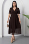 Double-Breasted Collar Short Sleeve Ruffled Dress 2026-4520
